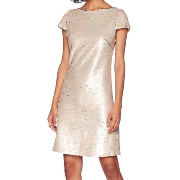 Sam Edelman Sequin Cap Sleeve Shift Dress - Picture 1 of 16